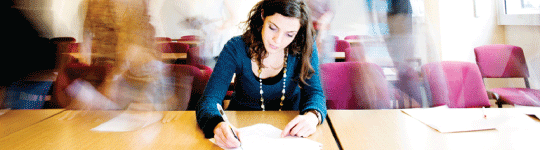 Girl taking test