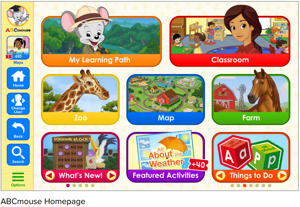 ABC mouse homepage