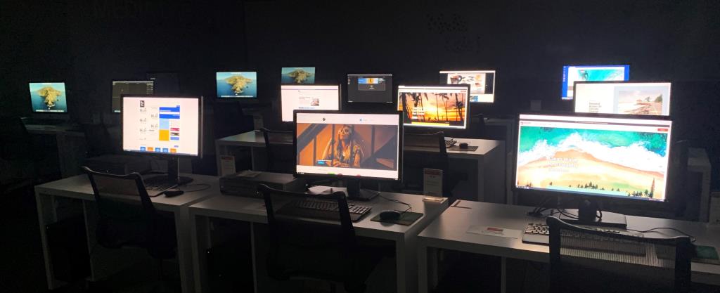 Media Lab Computer Screens With Designs