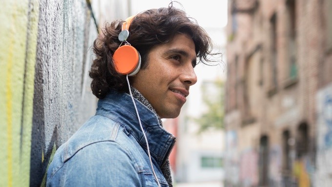 man wearing headphones