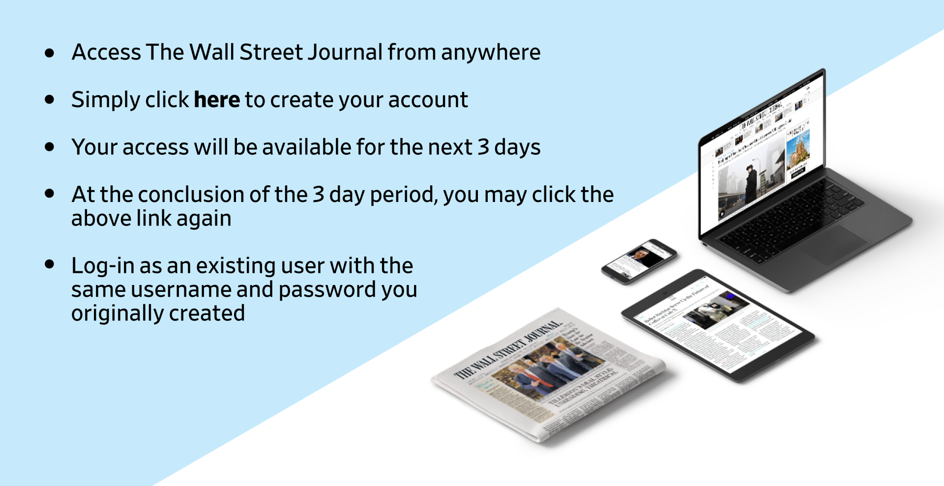 instructions to use WSJ online