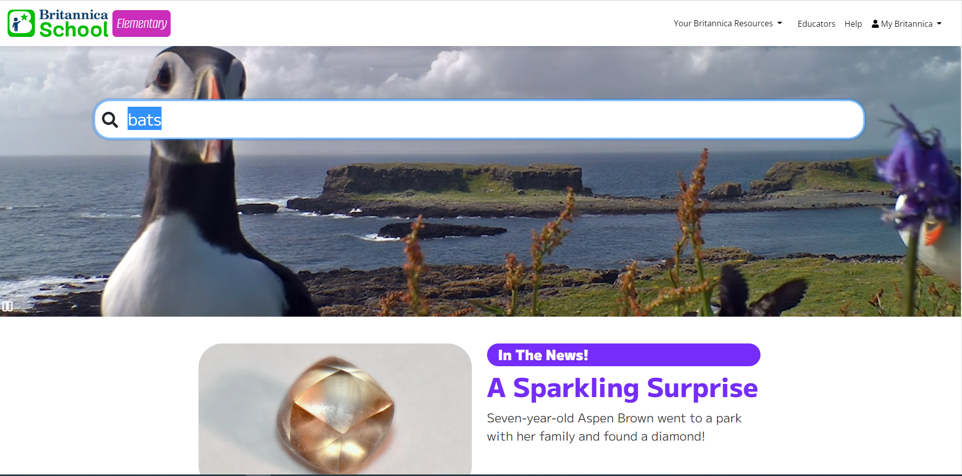 britannica searchbar