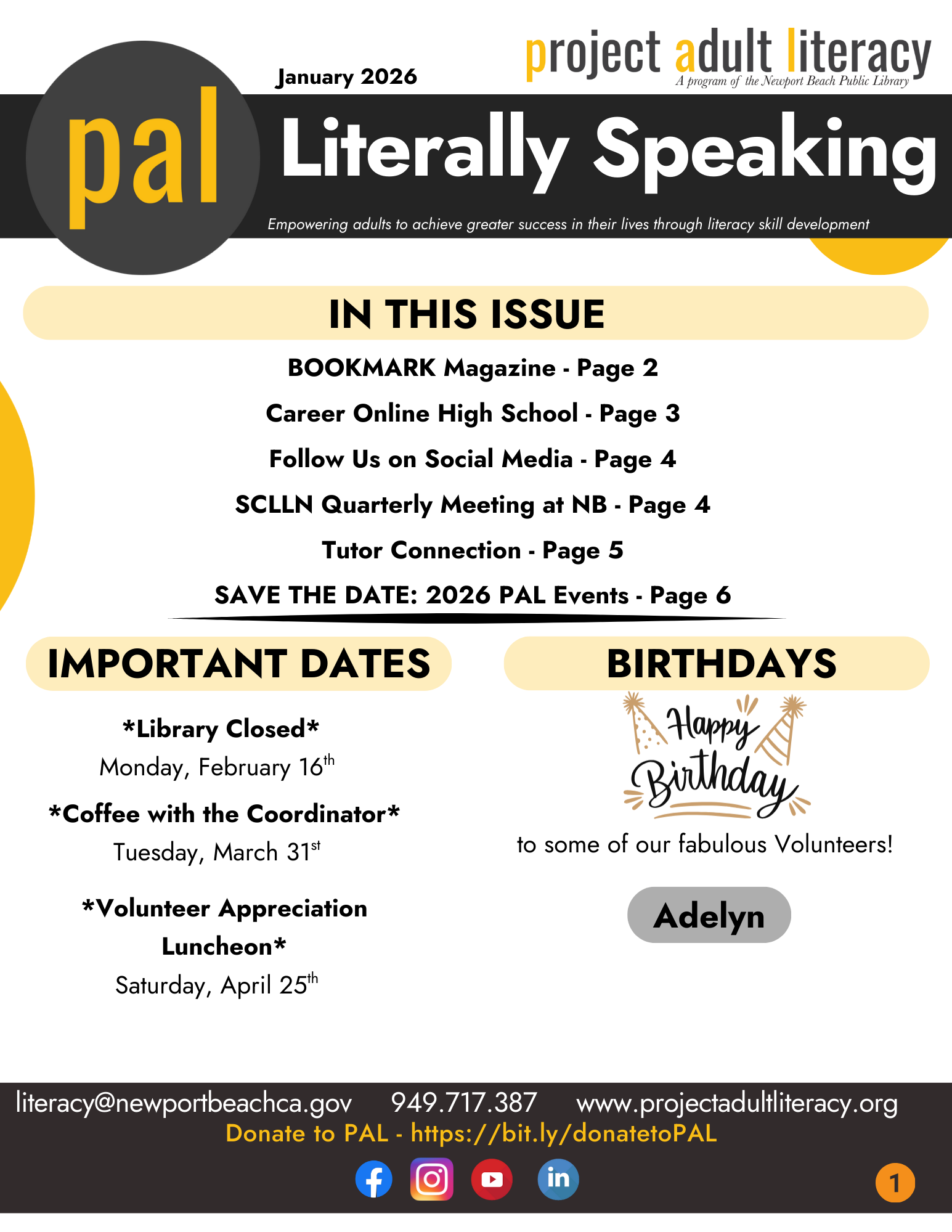 2026 January Newsletter