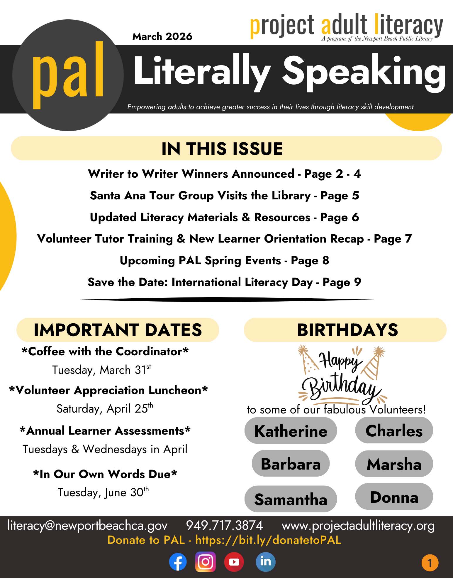 2026 March Newsletter page 1